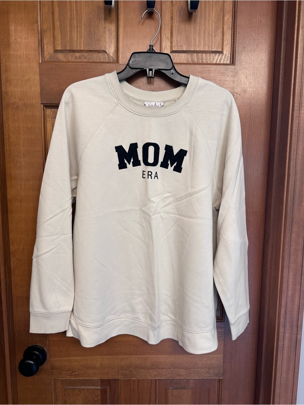 Isabel Maternity by Ingrid and Isabel Mom Era Cream Sweatshirt Size L
